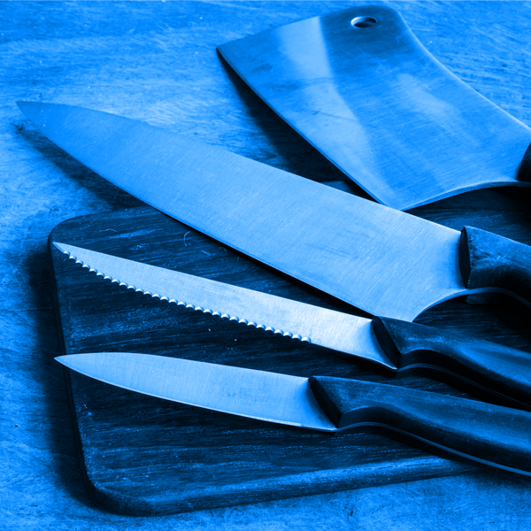 Messer mit blaufilter